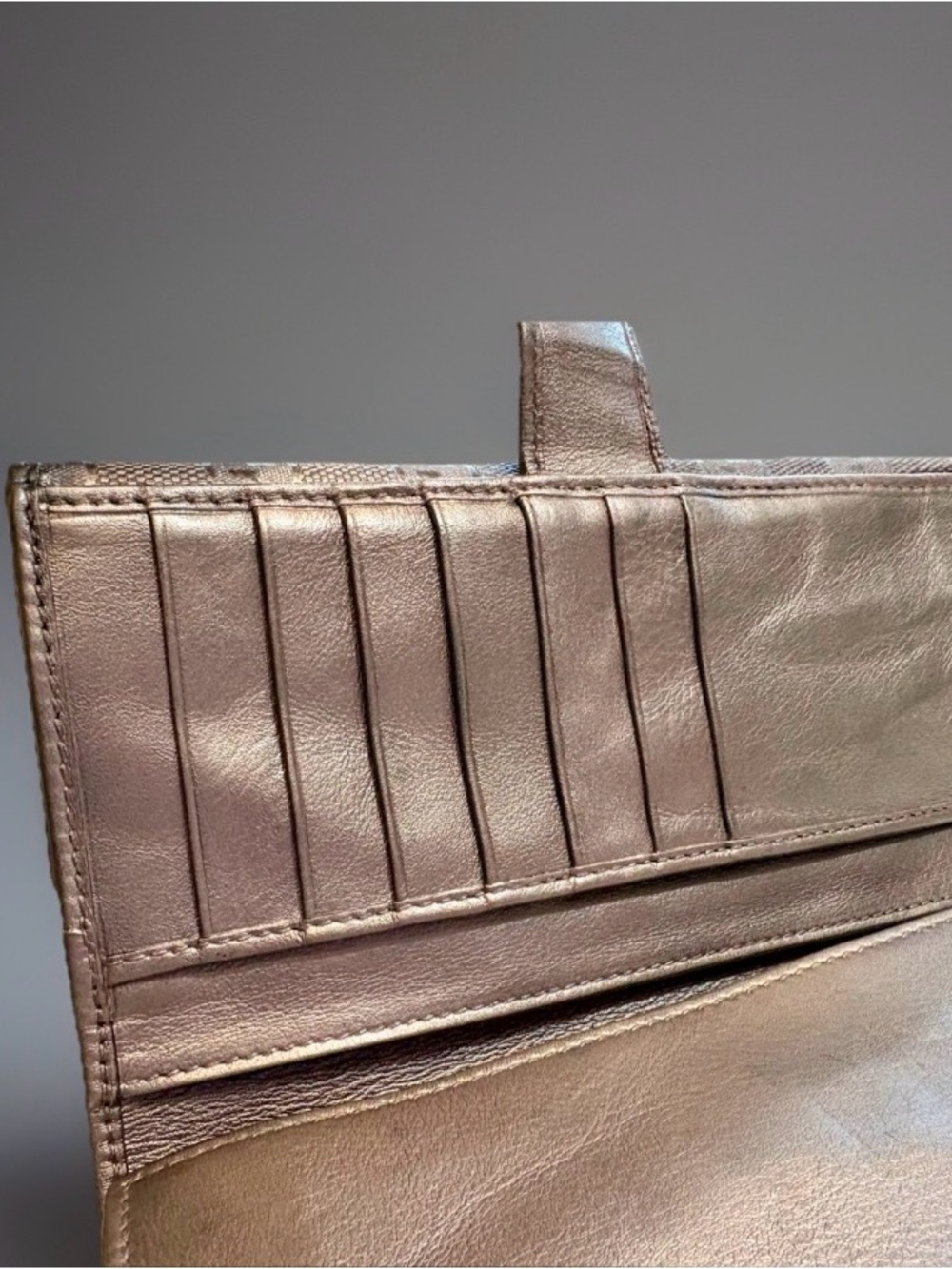 Gucci GG Monogram Long Continental Wallet in Metallic Lilac - Picture 7 of 16